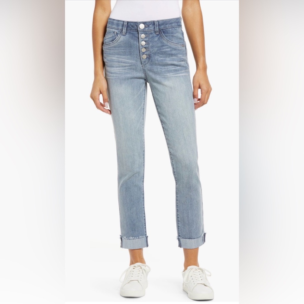 Wit & Wisdom ‘Ab’solution Raw Hem Ankle Light Blue Jeans